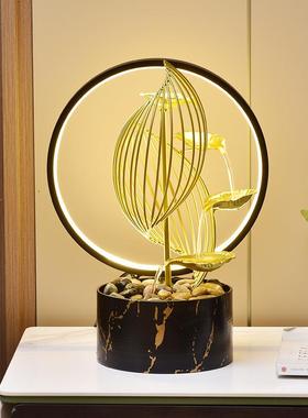 现代轻奢风生水起循环流水摆件高档客厅玄关电视柜家居创意装饰品