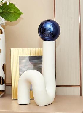 现代简约抽象几何艺术摆件玄关客厅电视柜样板房展示柜工艺装饰品