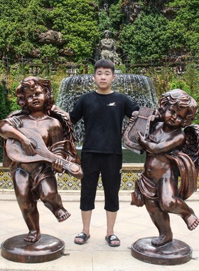 户外园林景观小品欧式人物丘比特天使玻璃钢雕塑花园庭院摆设摆件