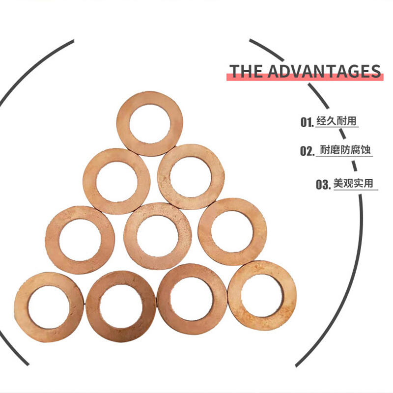 紫铜平垫2MM垫圈密封船用表用垫片圆形内径M6M7M8M10M12M14M16M18 - 图0