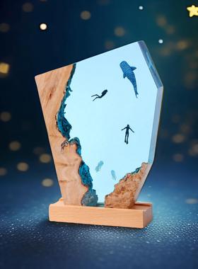 环氧树脂工艺品摆件海洋人与自然欧式商务节日送礼个性创意礼物