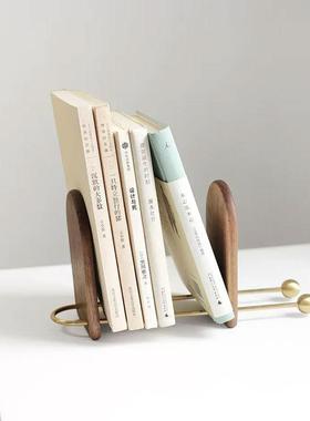 北欧简约书立书架夹书档家居样板间酒店民宿书房桌面收纳架摆件
