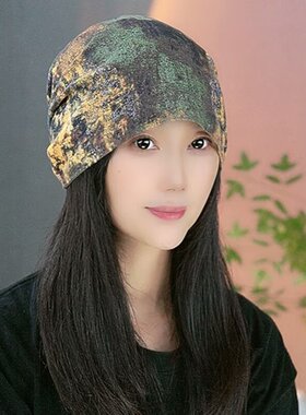 复古扎染堆堆帽女春夏透气显脸小