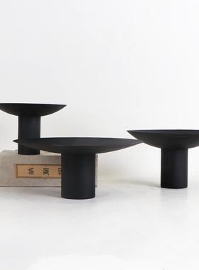 新中式台面金属花器创意仿真永生植物青苔盆栽果盘收纳软装小摆件