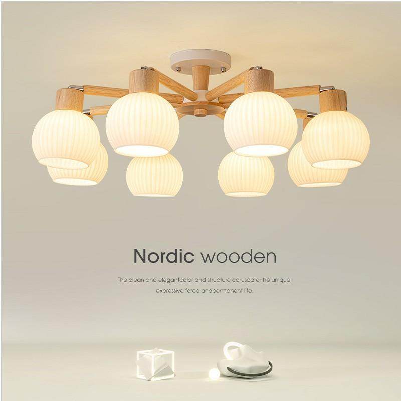 北欧简约客厅玻璃吊灯日式侘寂风中古卧室餐厅灯原木奶油风民宿灯,淘宝优惠券,粉丝福利购,淘宝优惠卷