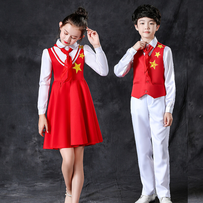 我是红领巾合唱服少先队员红歌表演服中国梦儿童诗歌朗诵演出服-图1