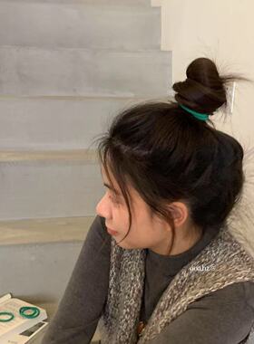 荧光色彩色弹力发圈少女多巴胺