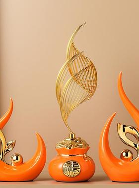 高端风生水起艺术摆件酒柜电视柜客厅家居氛围感好物高级感装饰品