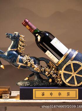 现代客厅摆件家居室内酒柜隔断装饰品创意马摆件红酒架实用礼品