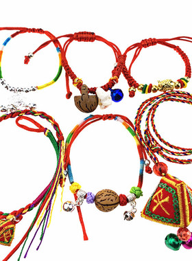 2025手工编织五色端午五彩绳民族风潮流手链本命年批发编织饰品