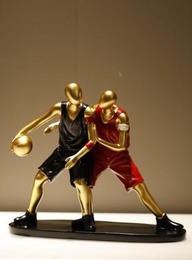 现代简约创意篮球摆件家居电视酒柜装饰品办公室书房轻奢高档摆设