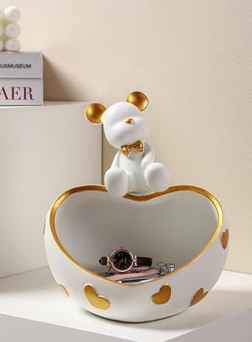 入户玄关摆件钥匙收纳创意暴力熊客厅电视柜装饰品办公室鞋柜摆设