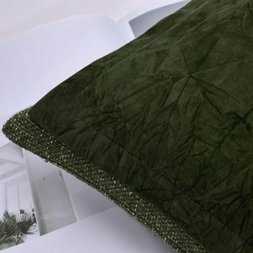 北欧现代新中式轻奢沙发样板间绿色褶皱纹理飞边定制抱枕床头靠垫 - 图2