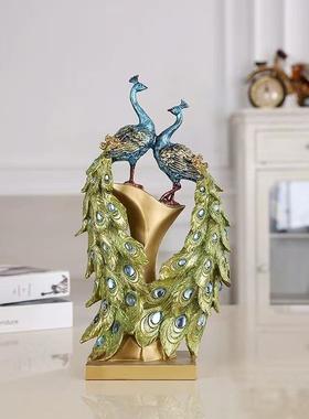 北欧创意情侣孔雀家居酒柜玄关客厅卧室办公装饰品摆件厂家直销