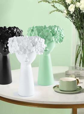 人体树脂头骨花盆空心骷髅头创意多肉花盆摆件北欧客厅装饰