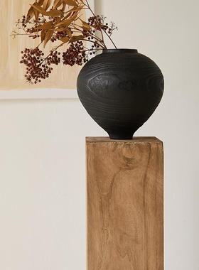 侘寂风实木柱摆件原木木桩柱子