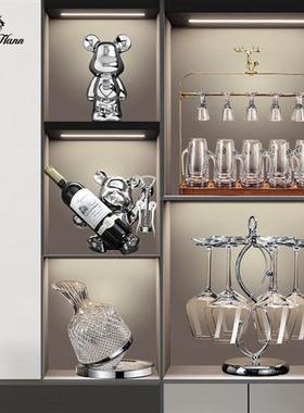 轻奢水晶玻璃酒具套装摆件高级感高档样板间装饰品红酒杯水杯