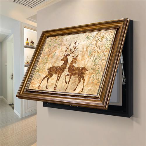 美式配电箱装饰画发财鹿电表箱遮挡画电源箱总开关弱电盒装饰壁画 - 图1