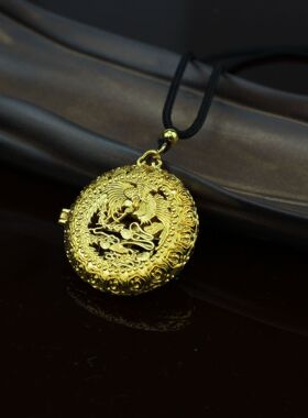 香包中国风可开合凤凰回纹吊坠镂空香囊吊坠挂饰高级感小众毛衣链