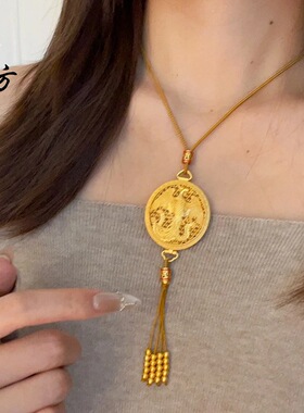 香包金店同款新中式古法沙金花丝金凤香囊吊坠凤凰于飞流苏挂