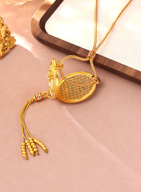 香包古法沙金凤凰于飞流苏香囊项链新中式精致时尚气质双面长款