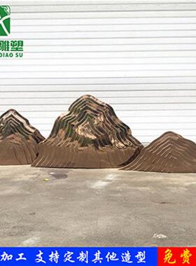 不锈钢假山雕塑定制金属线形管片型创意镂空装饰售楼部水景观摆件