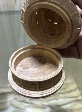 小叶黄杨木雕镂空祈年殿香炉盘香炉沉香熏香炉家用室内香薰檀香盒