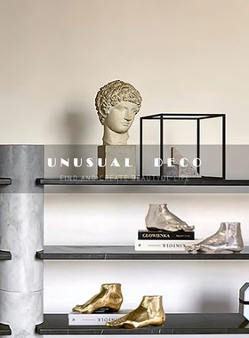 欧式轻奢铝制精致金色银色双足摆件酒店别墅民宿样板间装饰品双脚