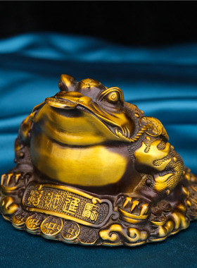 极速仿古纯铜金蟾摆件黄铜招财三足蟾蜍金蝉家居客厅装饰店铺开业