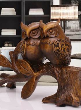 客厅酒柜书柜装饰品摆件创意现代简约欧式家居可爱猫头鹰小摆设品