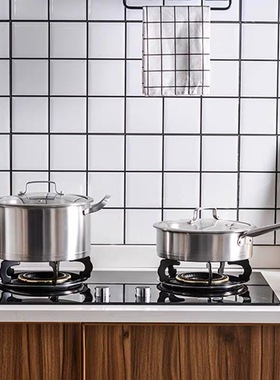 现代样板房间厨房饰品摆件橱柜砧板软装饰不锈钢锅具煎锅汤锅组合