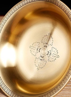 八吉祥小号供护法杯纯铜供护法酒杯子护法供杯供佛雕花铜杯印度