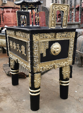 宗祠景区四方鼎露天香炉室外生铁摆件大型家用长方形插香怀旧鼎炉