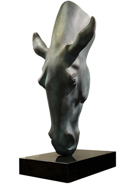 创意马头摆件酒店大堂大型落地装置艺术品售楼部抽象雕塑软装饰品