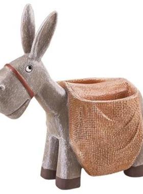 北欧可爱中国风动物笔筒轻奢办公桌工位收纳软装饰品现代简约摆件