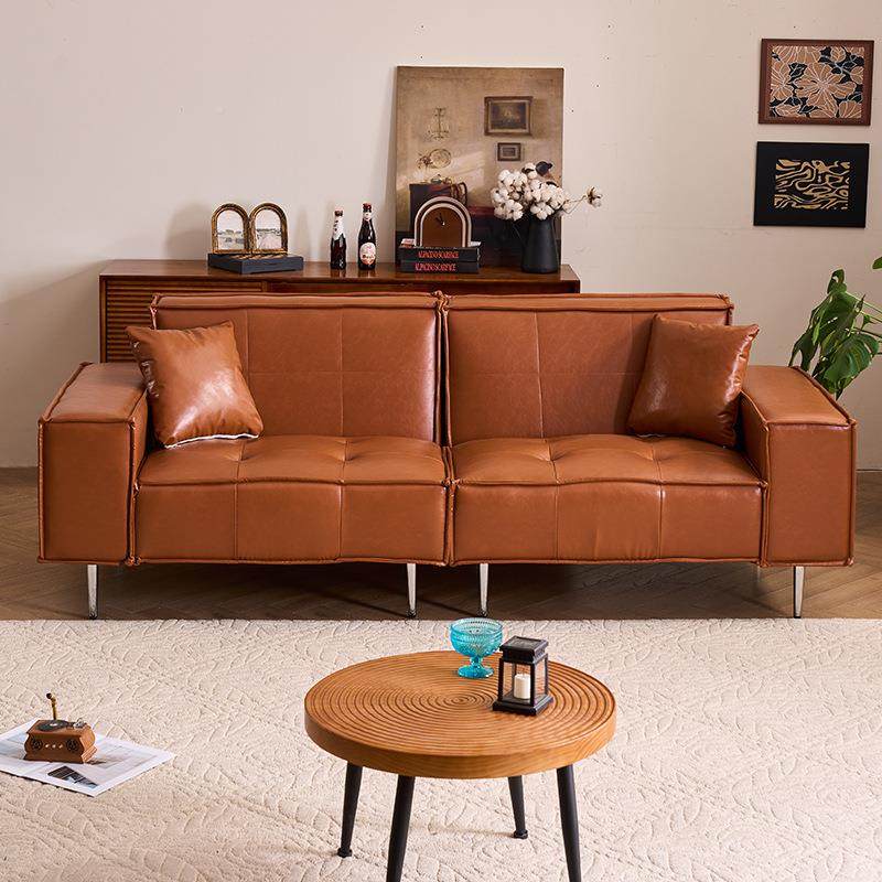 意式极简中古沙沙轻奢6009Z复古油蜡皮发三现代简约发客厅小户型,淘宝优惠券,粉丝福利购,淘宝优惠卷