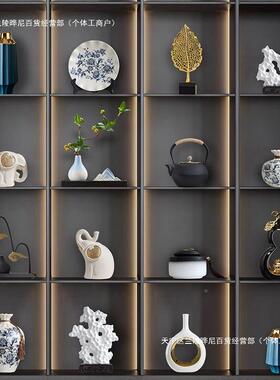 新中式客厅摆件大气家酒柜居F9795T67装饰品创意书房室桌公面摆设