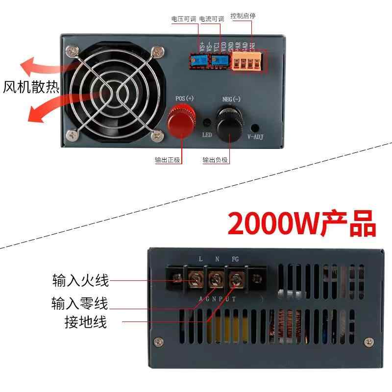 48V50A1500W大功率开关电源明S-1000W-24V412V100A36V3000W电源伟