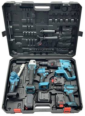 电动工具套装多功能电链锯角磨机电锤电钻切割机组合锂电工具套装