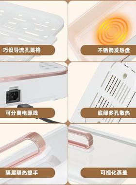 多用多功能电蒸锅电蒸笼三层五层大容量可视一体蒸锅微电脑智能