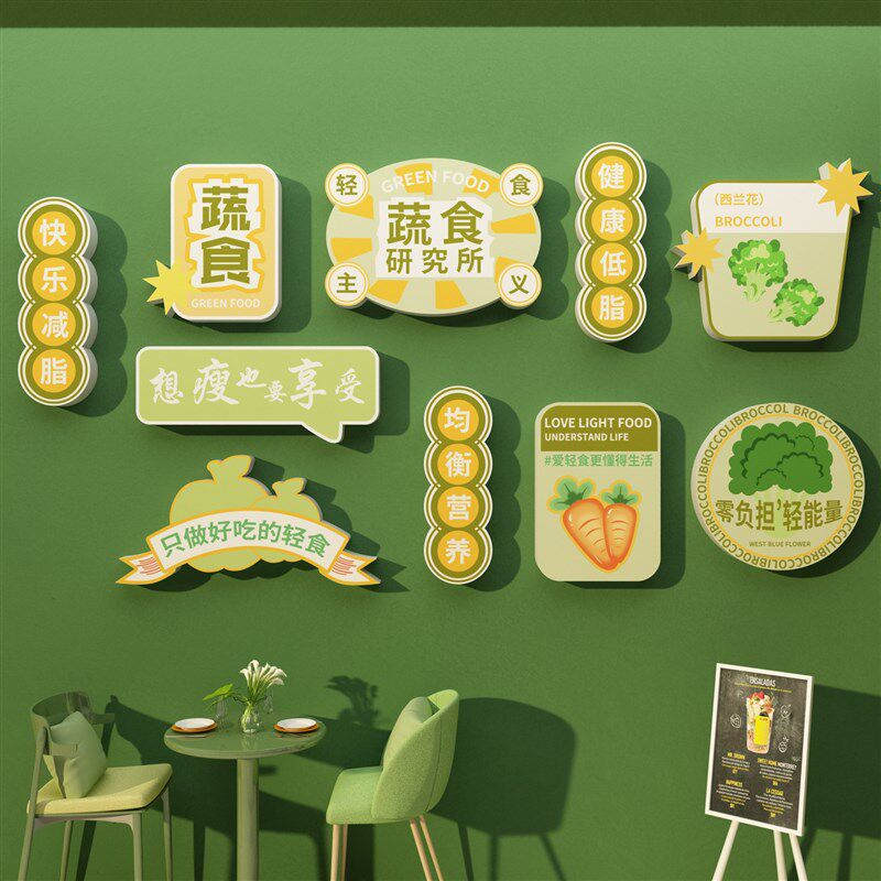 现货速发轻食店铺装修墙面装饰挂画沙拉主义背景墙水果玻璃门贴纸,淘宝优惠券,粉丝福利购,淘宝优惠卷
