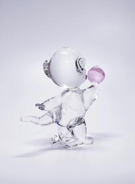 小猴子十二生肖玻璃摆件创意手工琉璃饰品水晶小动物属相礼物车载