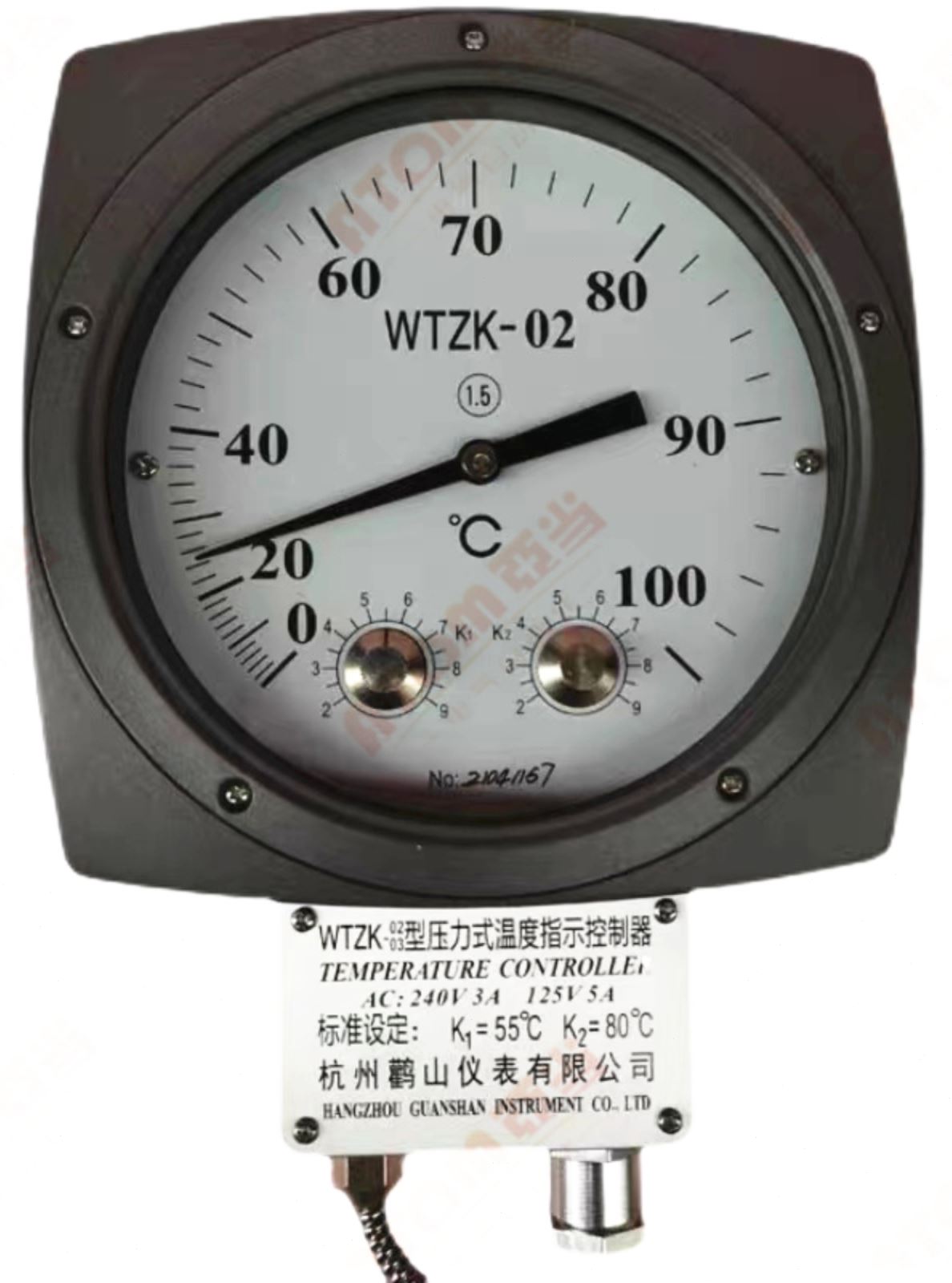 杭州鹳山仪表WTZK-02变压器用温度表WTZK-03温度控制器信号温度计 - 图1