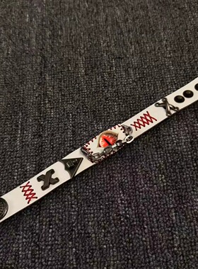 纯手工小众暗黑废土风亚比手环choker 头层牛皮恶魔之眼手链饰品