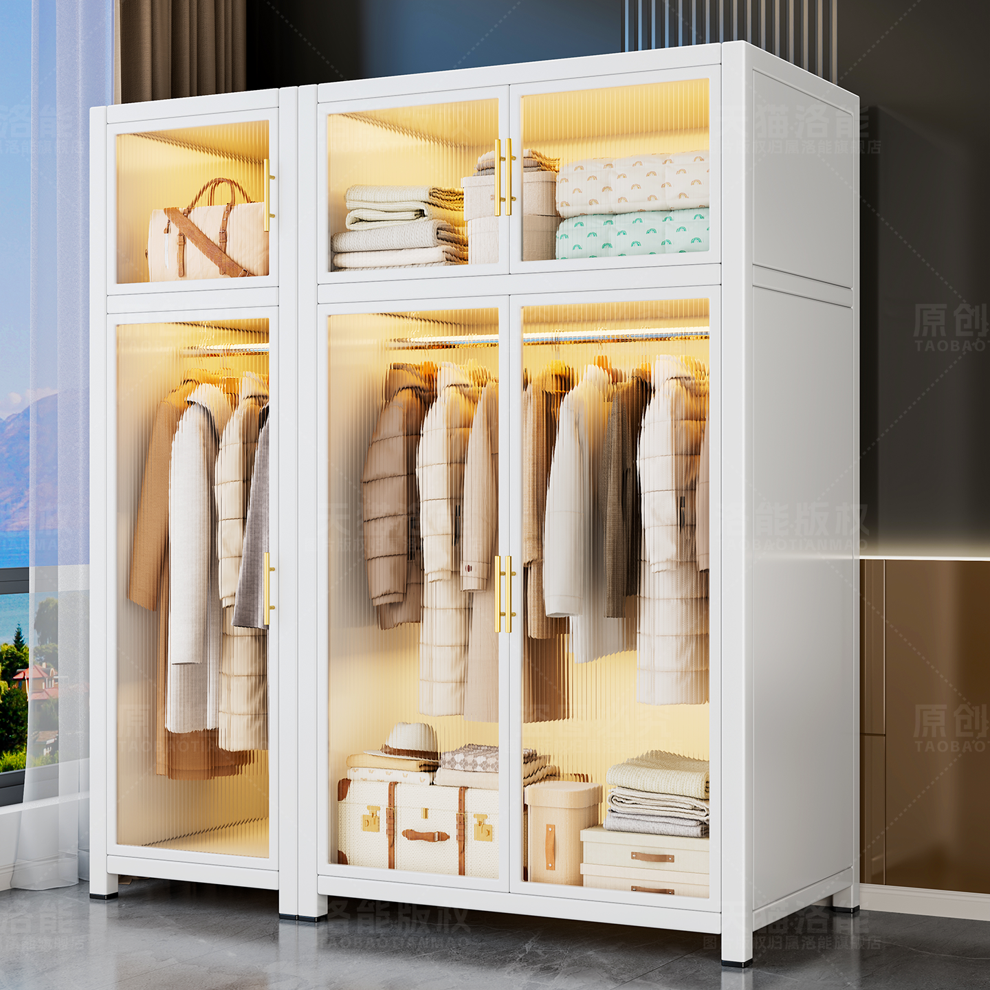 金属衣柜家用卧室出租房用简易组装2025新爆款货架儿童衣橱收纳柜,淘宝优惠券,粉丝福利购,淘宝优惠卷