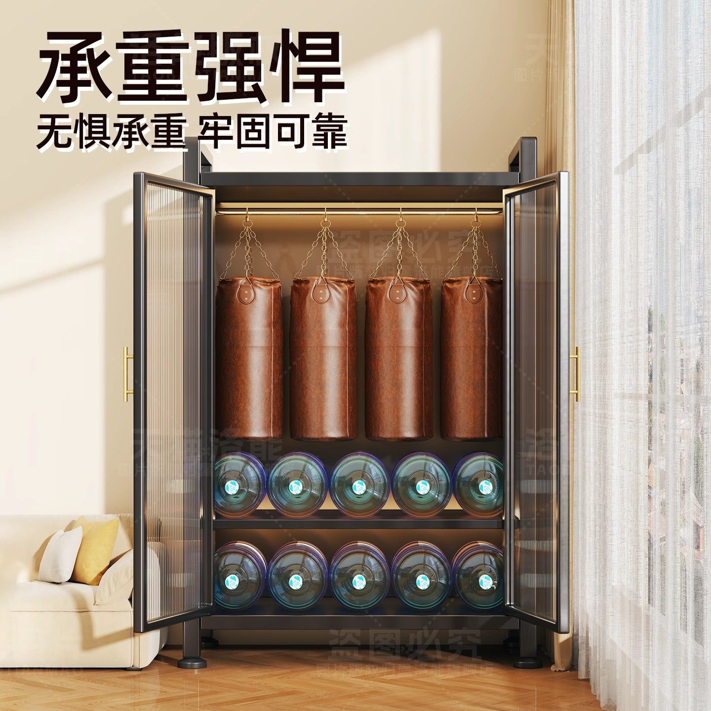 金属衣柜钢制简易衣橱家用卧室靠墙一体大容量收纳柜子防尘置物架,淘宝优惠券,粉丝福利购,淘宝优惠卷