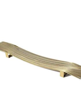 现代约简色金售MHD色线条拼接金属托盘摆件客厅餐厅样银板房楼处