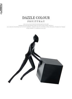 顾装抽象人物摆摆RZ-1749设样板房左间售楼处创意软装工艺品玄关