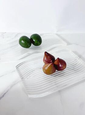 简意约现代透明亚克8297力螺托旋叠片创电盘果盘客厅茶几视柜饰品