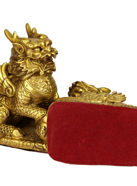 纯铜麒麟摆件踩元宝踩球摆件